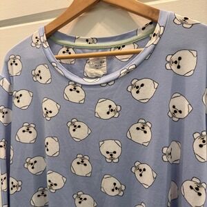 Chelsea Peers New York Pajama Top, Pomeranian, Dog, Size Large, Long Sleeved